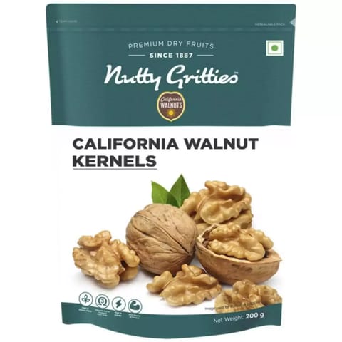 Nutty Gritties California Walnut Kernels Akhrot Giri - 200g
