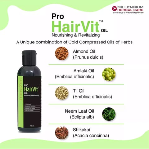 Pro HairVit Oil | Control Oil, Reduces Breakage & Early Greying (100 ml * 2)