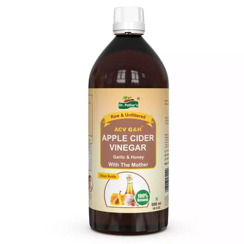 Dr. Patkar?s Apple Cider Vinegar with Garlic & Honey 500ml | Unfiltered & Undiluted | (With Mother)