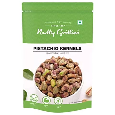 Nutty Gritties Pista Kernels, No Shells, Roasted Unsalted -100g