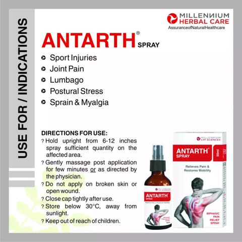 ANTARTH BIPHASIC SPRAY I 100% NATURAL POWERFUL SPRAY FOR RAPID PAIN RELIEFI 50 ML | PACK OF 2