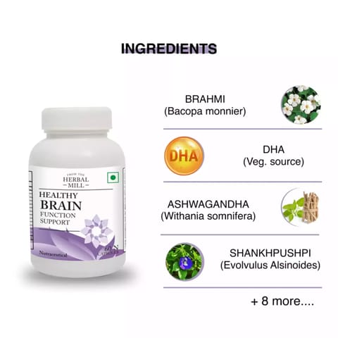 Herbalmill?s Healthy Brain Support Dietary Supplement | 60 Veg Capsules