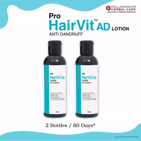 Pro HairVit ad (anti-dandruff) scalp lotion | for dandruff free scalp (50 ml x 2 bottles