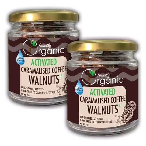 Honestly Organic Activated Caramelized Coffee Walnuts - 75g (Pack of 2)