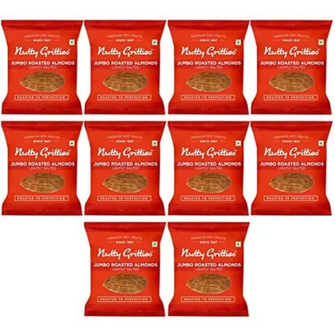 Nutty Gritties California Roasted Almonds - (Pack of 10-24g Each) - 240g