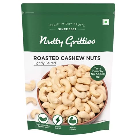 Nutty Gritties Roasted Cashews Nuts, Lightly Salted - 200g
