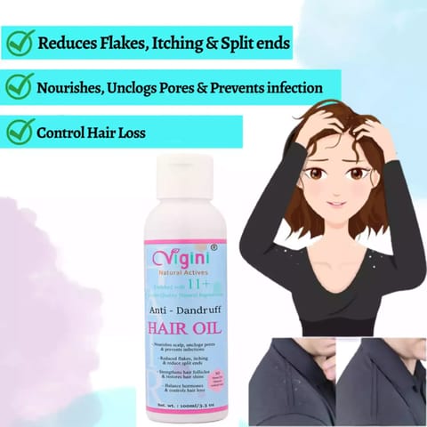 Vigini Anti Dandruff Pre Shampoo Revitalizer Tonic Hair + Early Zero Anti Greying Prevention Oil