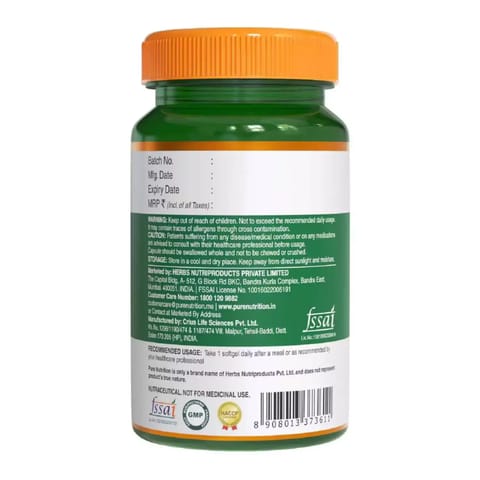 Pure Nutrition Veg Omega from Algal Oil with Astaxanthin - 30 Veg Softgel