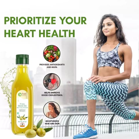 Pure Nutrition Virgin Olive Oil l Supports Healthy Heart, Skin & Hair  500 ml