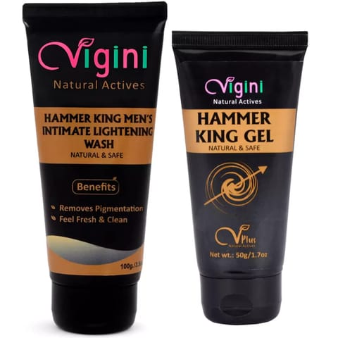 Vigini Hammer King Lubricant Sensual Massage Cream Gel & Lightening Whitening Intimate Hygiene Wash