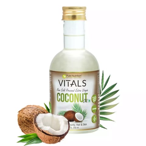 Pure Nutrition Cold Pressed Raw Virgin Coconut Oil | 100% Edible - 250 ml