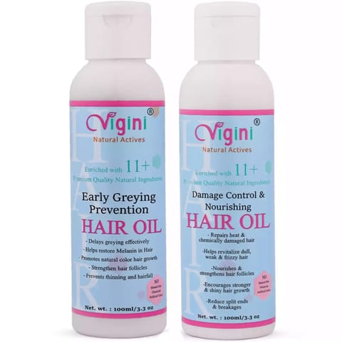Vigini Early Zero Anti Greying Grey Prevention Hair Care Oil, 2 (100ml )