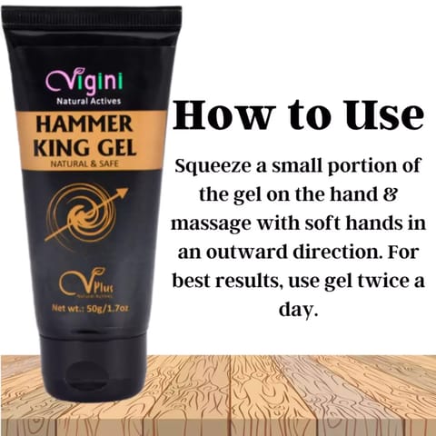 Vigini Natural Hammer King Long Time Lasting Penis Lubricants Gel for Male & Sensual Massage Oil