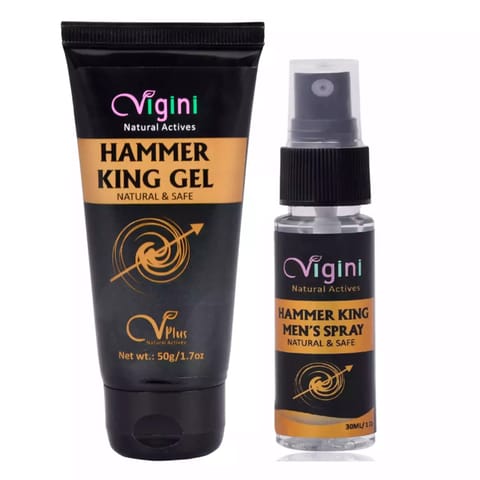 Vigini Natural Hammer King Penis Long Lasting Lubricant Gel & Sexual Massage Deodorant Delay Spray