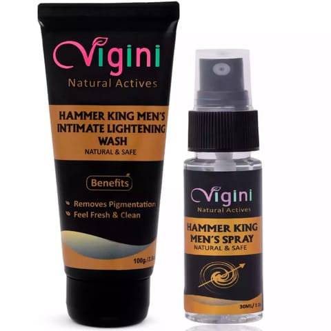 Vigini Hammer King Intimate Whitening Gel Wash & Long Lasting Delay CFC free Deodorant Delay Spray