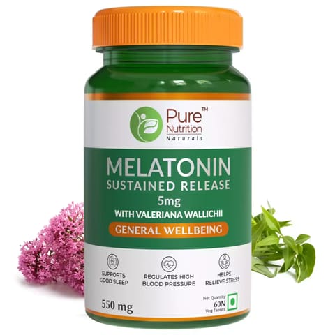 Pure Nutrition Melatonin 5mg (Sustained Release) l 60 veg tablets