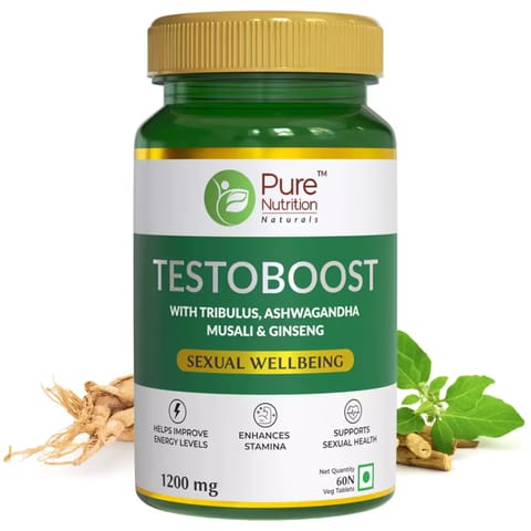 Pure Nutrition Testoboost booster for men for improved performance - 60 Veg Tablets