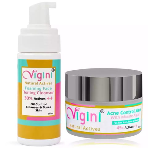 Vigini Anti-Acne Foaming Toning Cleaning Wash Marine Algae Clay Face Mask,Oil Control Remove Pimples