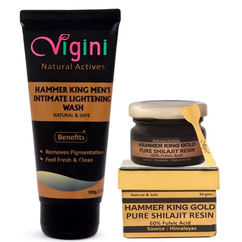 Vigini Pure Premium Gold Shilajit Resin boost Testosterone Level Men & Intimate Hygiene Gel Wash