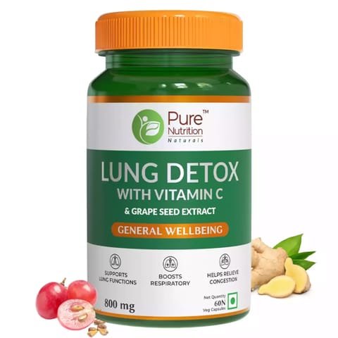 Pure Nutrition Lung Detox Supplement for Men & Women (60 Veg Capsules)