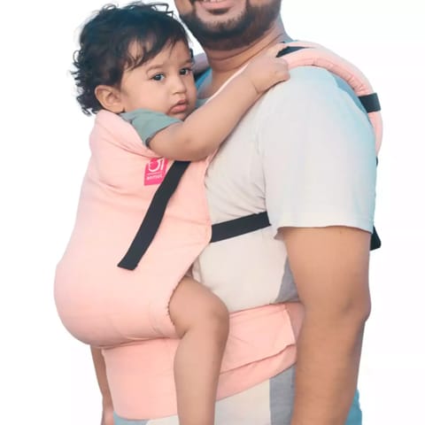 Anmol Baby Handwoven Basic Pastel Peach- Ergonomic Baby Carrier | Easy to use 100% Cotton, Hands Fre