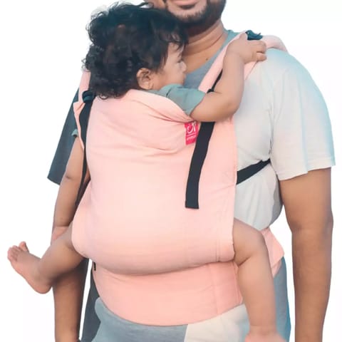 Anmol Baby Handwoven Basic Pastel Peach- Ergonomic Baby Carrier | Easy to use 100% Cotton, Hands Fre