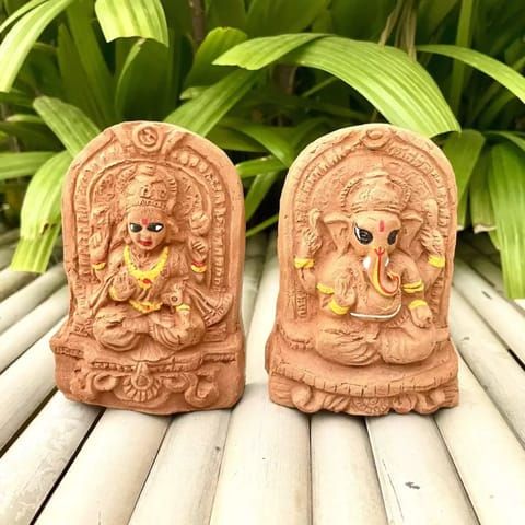 Plantable Seed Ganesha and Lakshmiji Idols with Marigold and Tulsi Seeds