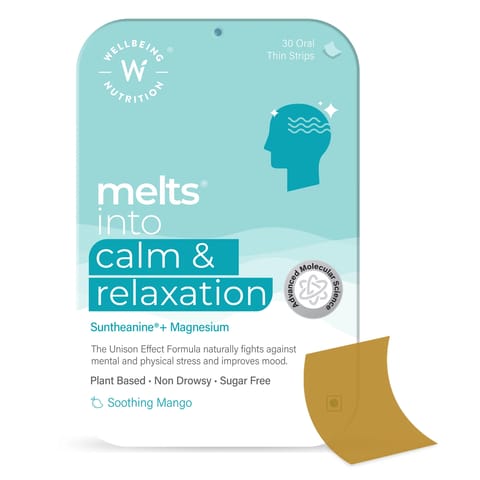 Wellbeing Nutrition Melts Calm & Relaxation with Suntheanine for Stress & Anxiety Relief 30 Strips