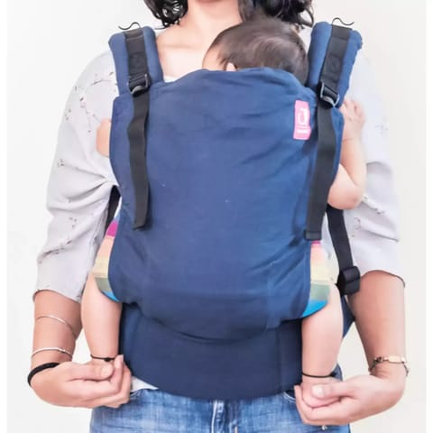 Anmol Baby Easy Navy Blue - Ergonomic Baby Carrier | Easy to use 100% Cotton, Hands Free Carrier wit