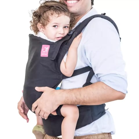 Anmol Baby Easy Black - Ergonomic Baby Carrier | Easy to use 100% Cotton, Hands Free Carrier with Er