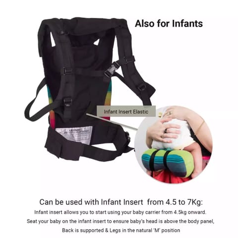Anmol Baby Easy Black - Ergonomic Baby Carrier | Easy to use 100% Cotton, Hands Free Carrier with Er