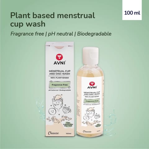 Avni Natural Menstrual Cup & Disc Wash - 100ml | Fragrance Free | Plant based | No Chemicals