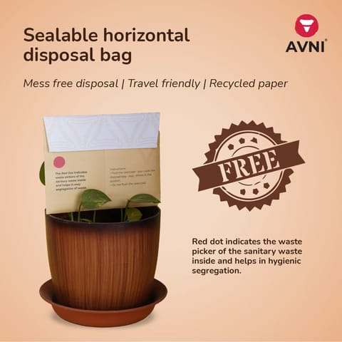 Avni Natural Cotton 33CM Long Sanitary Pads (XL,12 Pads) with Paper Disposal Bags | Heavy Flow