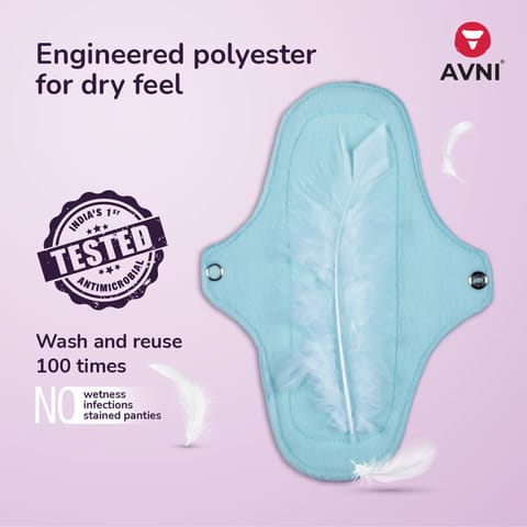 Avni Fluff Washable Cloth Panty Liner, (6R-20cm) + Period & Inner Wear Wash-100ml_Combo Pack