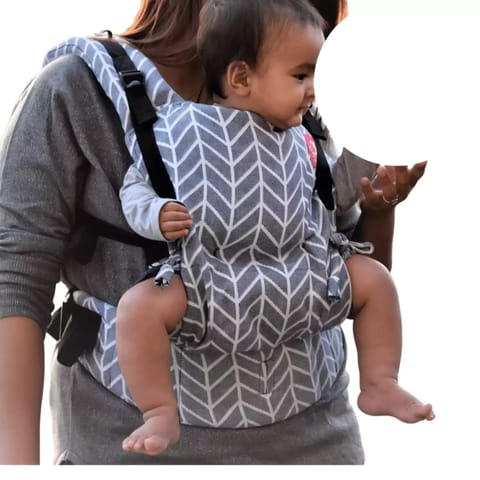 Anmol Baby Ergonomic Adjustable Baby Carrier Flexy Shiv Snow - 100% Handwoven Cotton Newborn to Todd