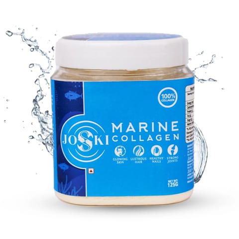 Joski Marine Collagen Powder with Pure 100% Type 1 Collagen Peptides (125 gms, Unflavoured)
