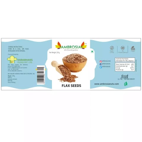 Ambrosia Raw Flax Seeds 250g | Alsi -Seeds for Weight Loss & Hair Growth