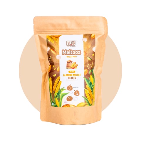 NutriBurp Almond Millet Hearts Meltooz (Pack of 4, Each of 55 gms Each)