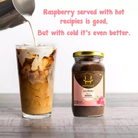 Happisips- Instant Chicory Powder "Raspberry-75gm" Caffiene-Free & Healthier Life