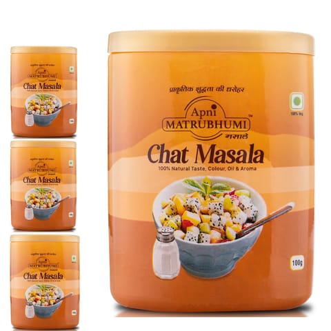 Apni Matrubhumi Chat Masala Pack of 4 (100g x 4) (Chaat Powder, Chatpata Flavor, Agmark Grade)