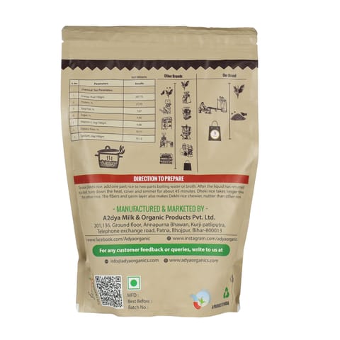 Adya Organics Hand Pounded Rice (Dheki Rice) - 1 Kg