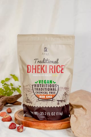 Adya Organics Hand Pounded Rice (Dheki Rice) - 1 Kg