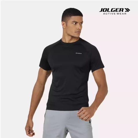 JOLGER Men's 100 % Recycled polyester Satin finish Raglan sleeve Tshirt