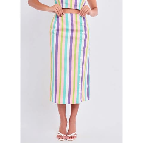 Clime Handloom Striped Long Skirt