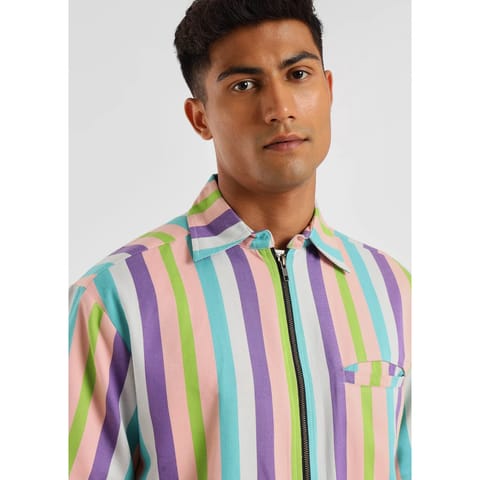 Clime Handloom Striped Overshirt