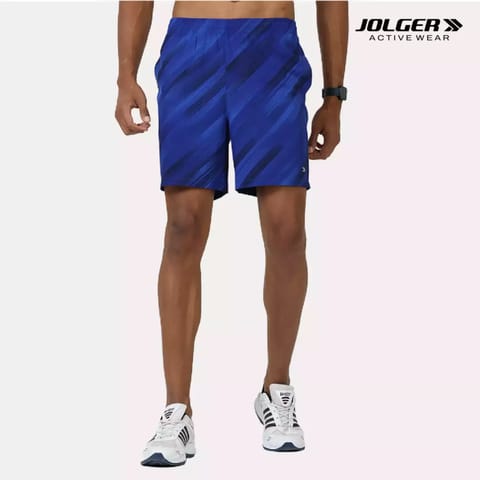 JOLGER Men's Printed 4-way Stretch Running Shorts