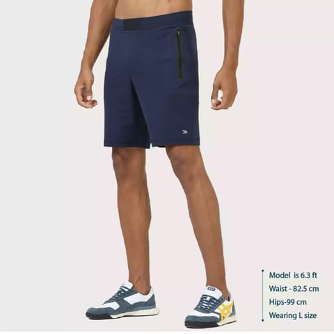 JOLGER Men's Wrinkle Resistant PU-bonded zipper pocket Shorts