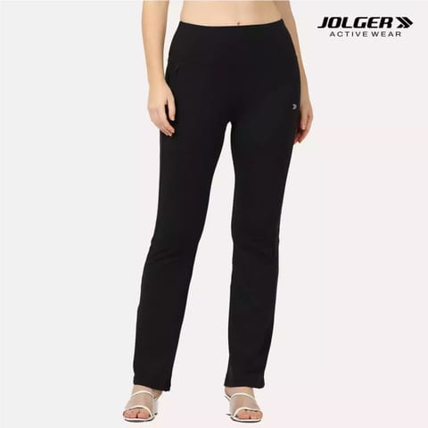 JOLGER Women's Super High Waisted  4 way Stretch Active Flared pant