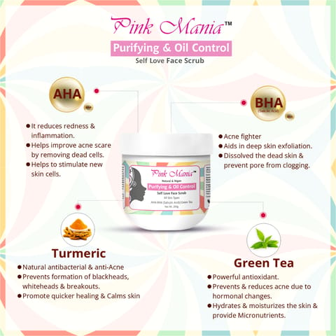 Passion Indulge Pink Mania Purifying & Oil Control Face Scrubb Reduce Redness & pimple