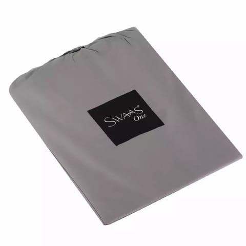 Swaas 100% Pure Cotton 10CM Stripes Grey Gum Bedsheet Set